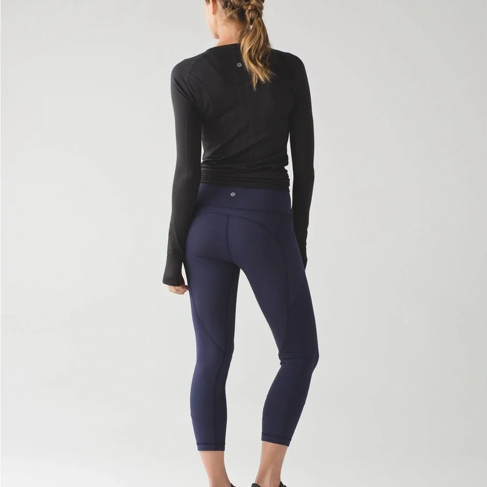 LIKE NEW -Lululemon All The Right Places Crop II Deep Indigo - Picture 2 of 15